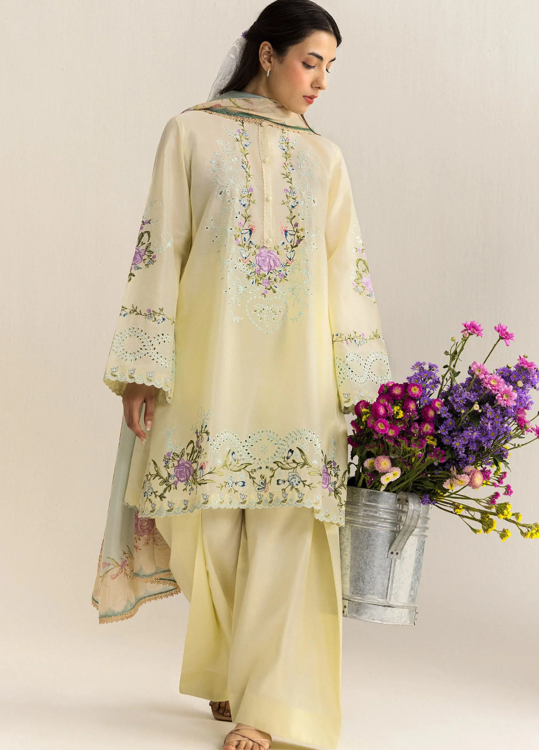Coco by Zara Shahjahan Unstitched Embroidered Lawn 3 Piece Suit CZS26UCLP KIAN-8A - Eid Collection
