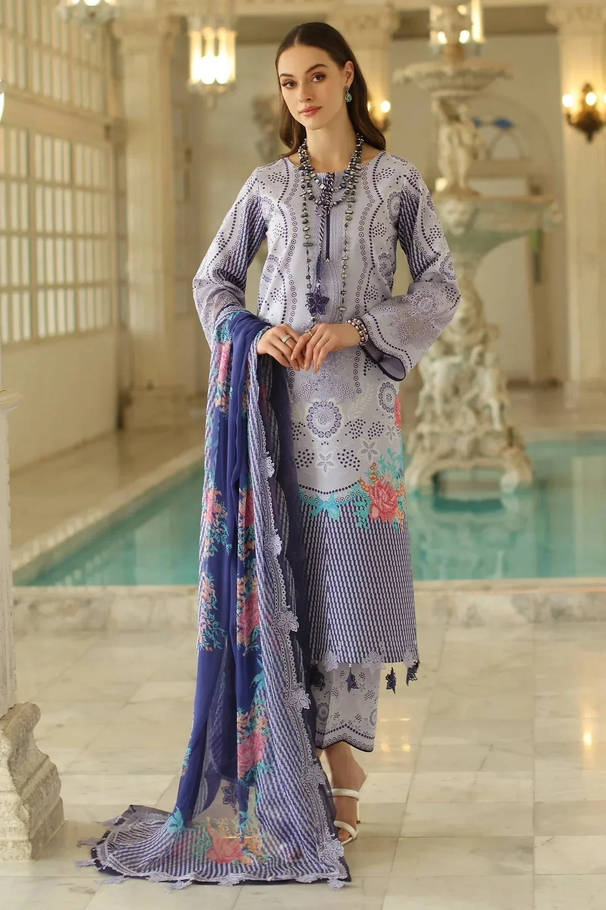 Charizma - Aniiq Embroidered Printed Lawn Collection Vol 1 - AN5-01 - Unstitched