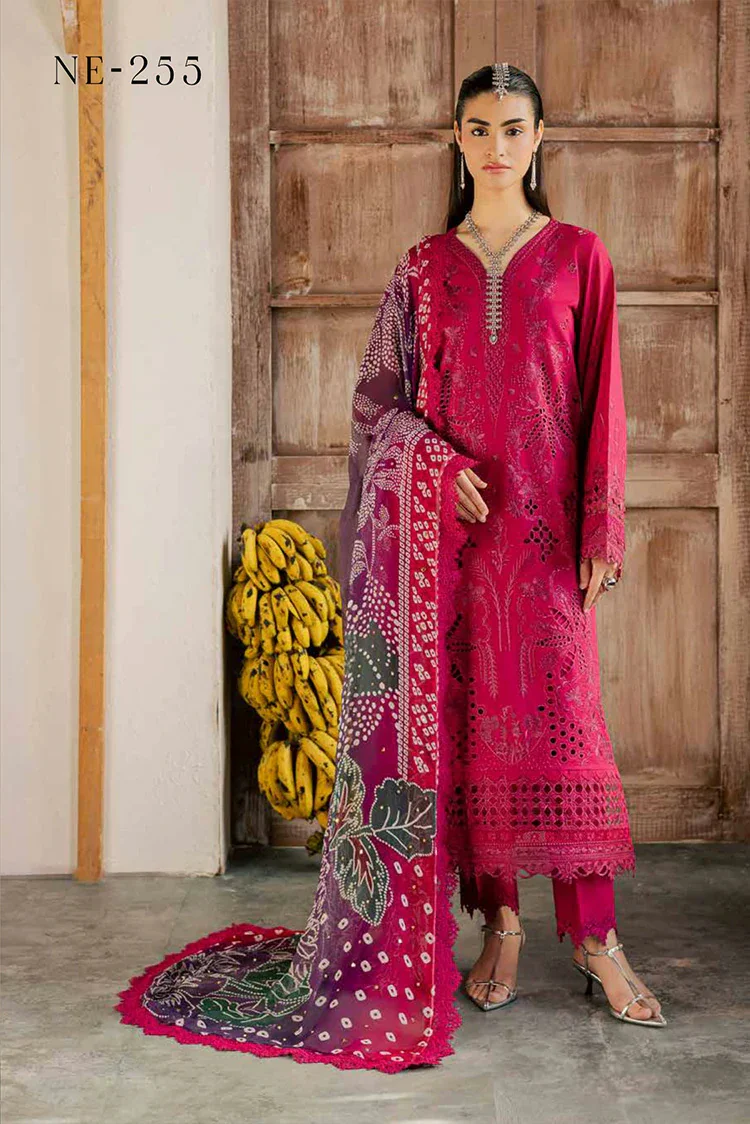 Nureh - Bazar Embroidered Schiffli Lawn Collection Vol 2 - NE-255 - Unstitched
