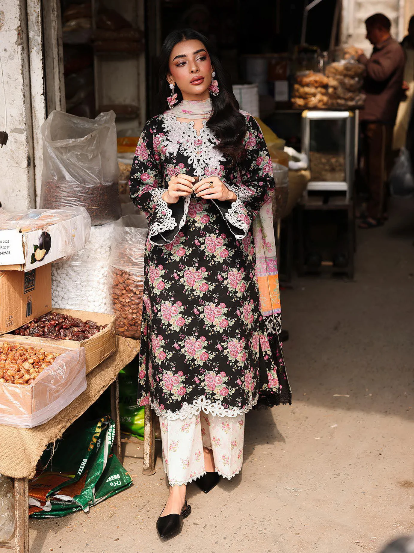 RajBari Nissa Floral Symphony Embroidered Lawn Unstitched 3Pc Suit D-06