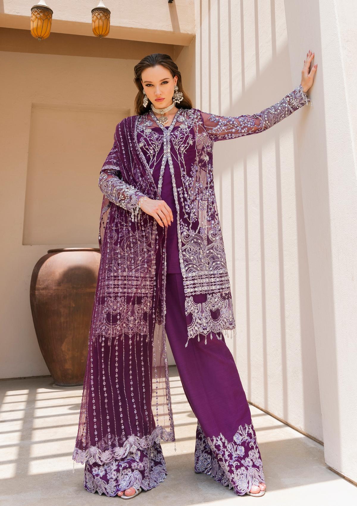 Elaf Premium Evara Unstitched Wedding Formal 3Pc Suit EEW-08 ALMAS