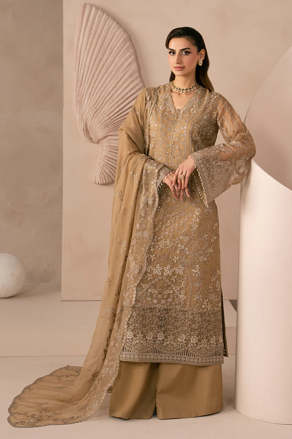 Izhar e Mohabbat by Lamisah | Unstitched Formal Chiffon Collection - 2026 (Golden Charm)