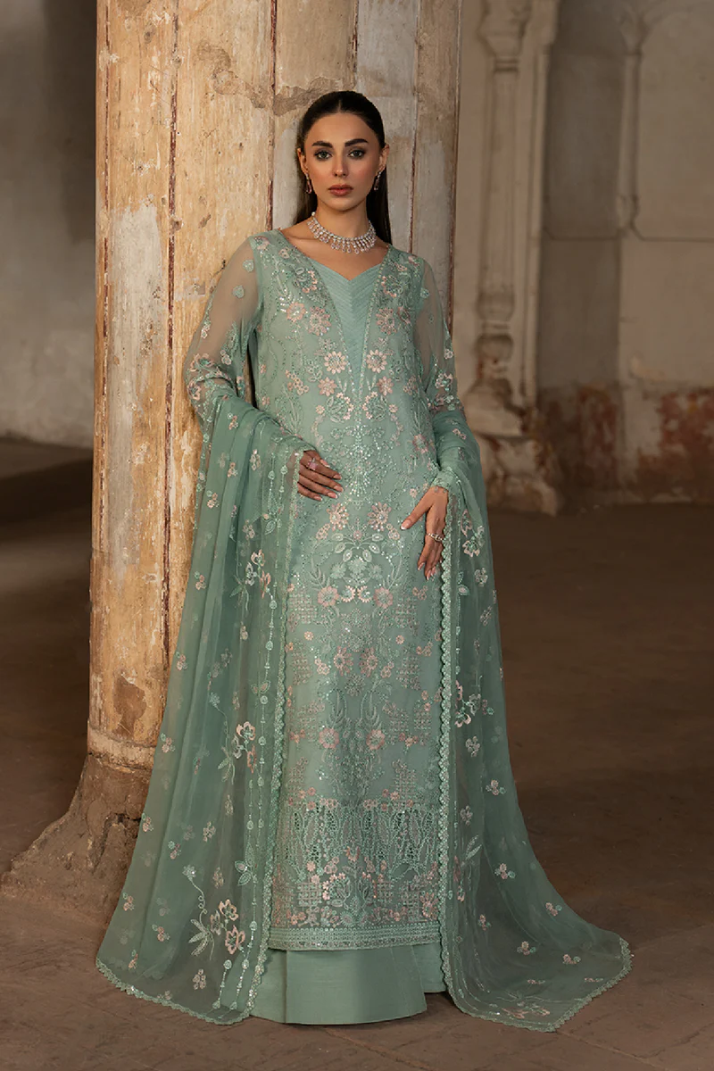 Lavish Premium | Hamsafar Luxury Chiffon | Light Aqua