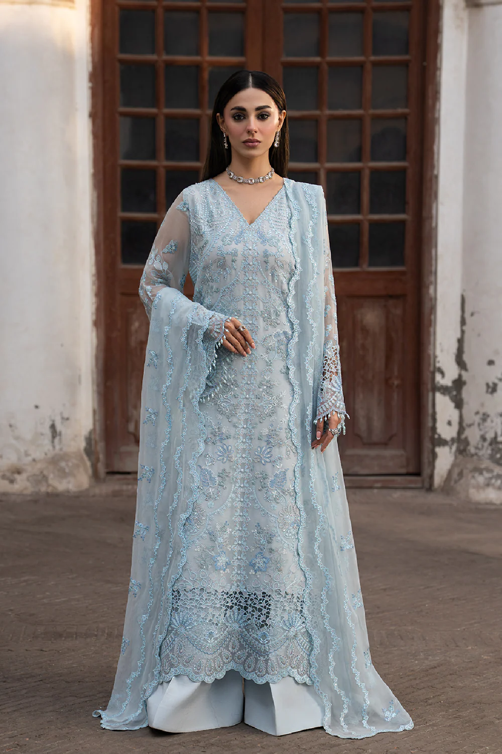 Lavish Premium | Hamsafar Luxury Chiffon | Misty Blue