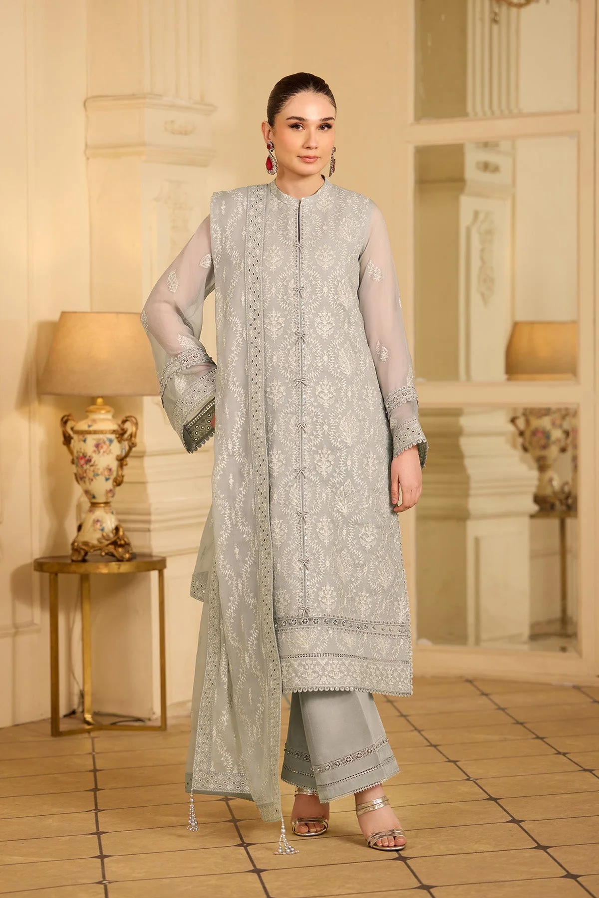 Alizeh Formals Embroidered Chiffon Unstitched 3Pc Suit AF-CH-2255-Ezza