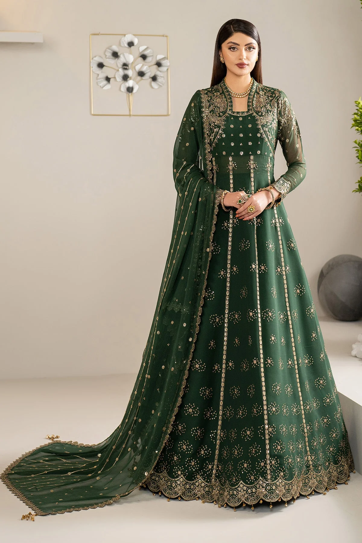 Alizeh Formals Embroidered Chiffon Unstitched 3Pc Suit AF-CH-2184-Elza