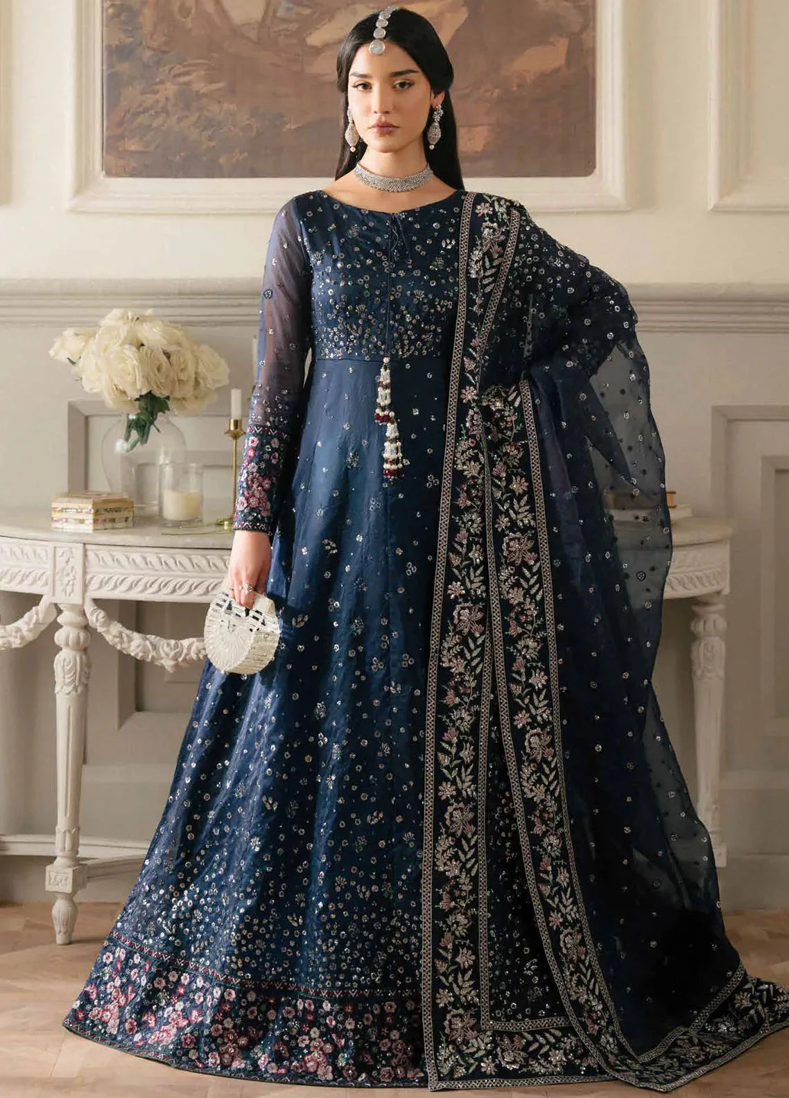 Elanora by Nureh Embroidered Organza Suit Unstitched 4 Piece NU24NLC NEL-60 - Luxury Collection