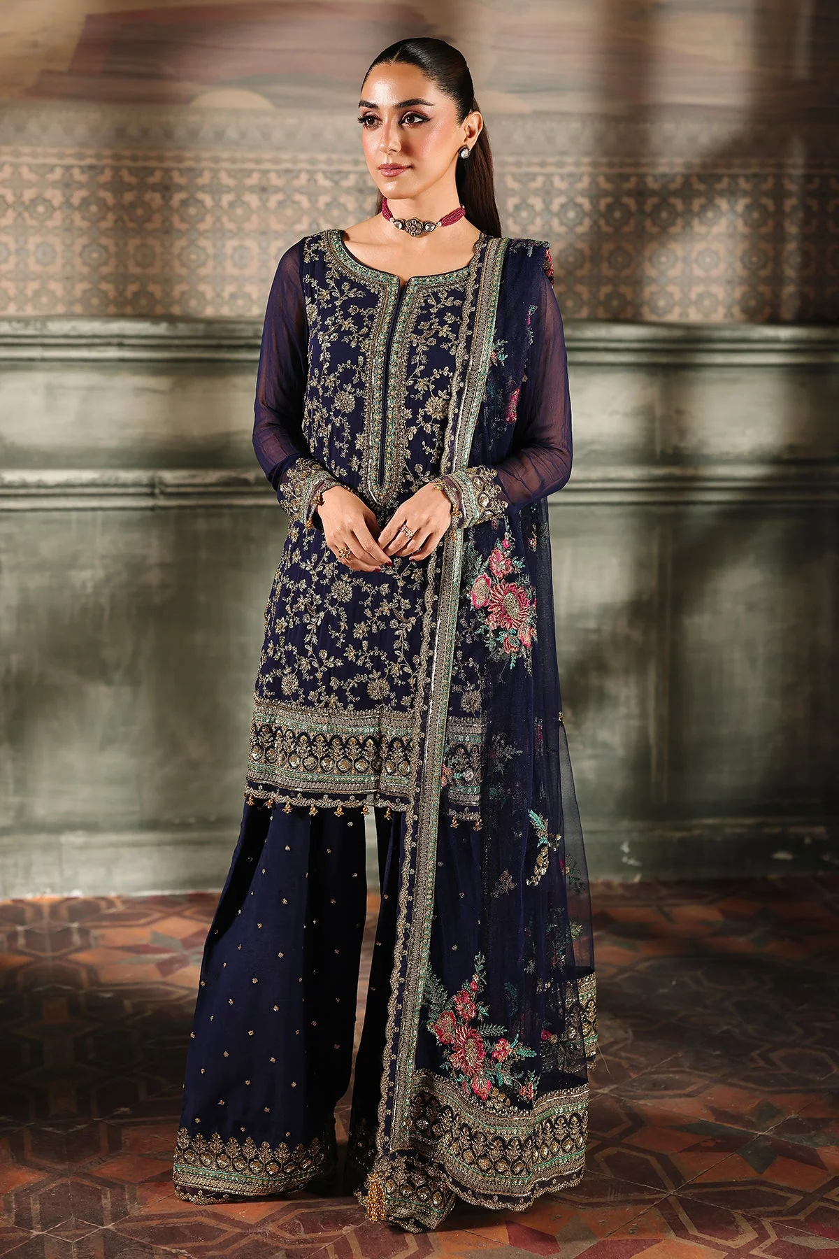 Charizma Dastan-e-Jashan Luxury Chiffon Unstitched 3Pc Suit DJW5-01