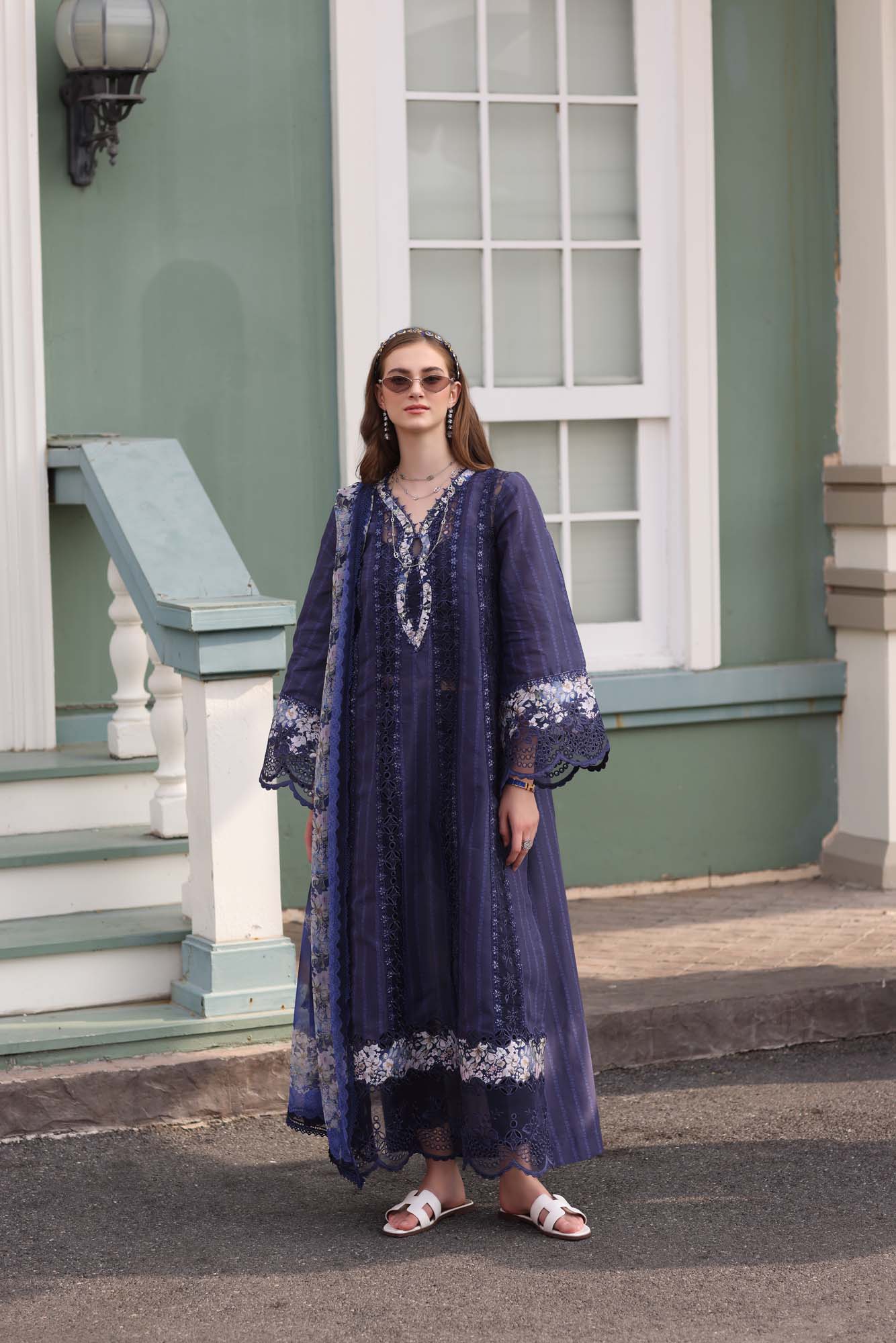 Noor by Saadia Asad Eid Luxe Chikankari Unstitched 3Pc Suit D-07