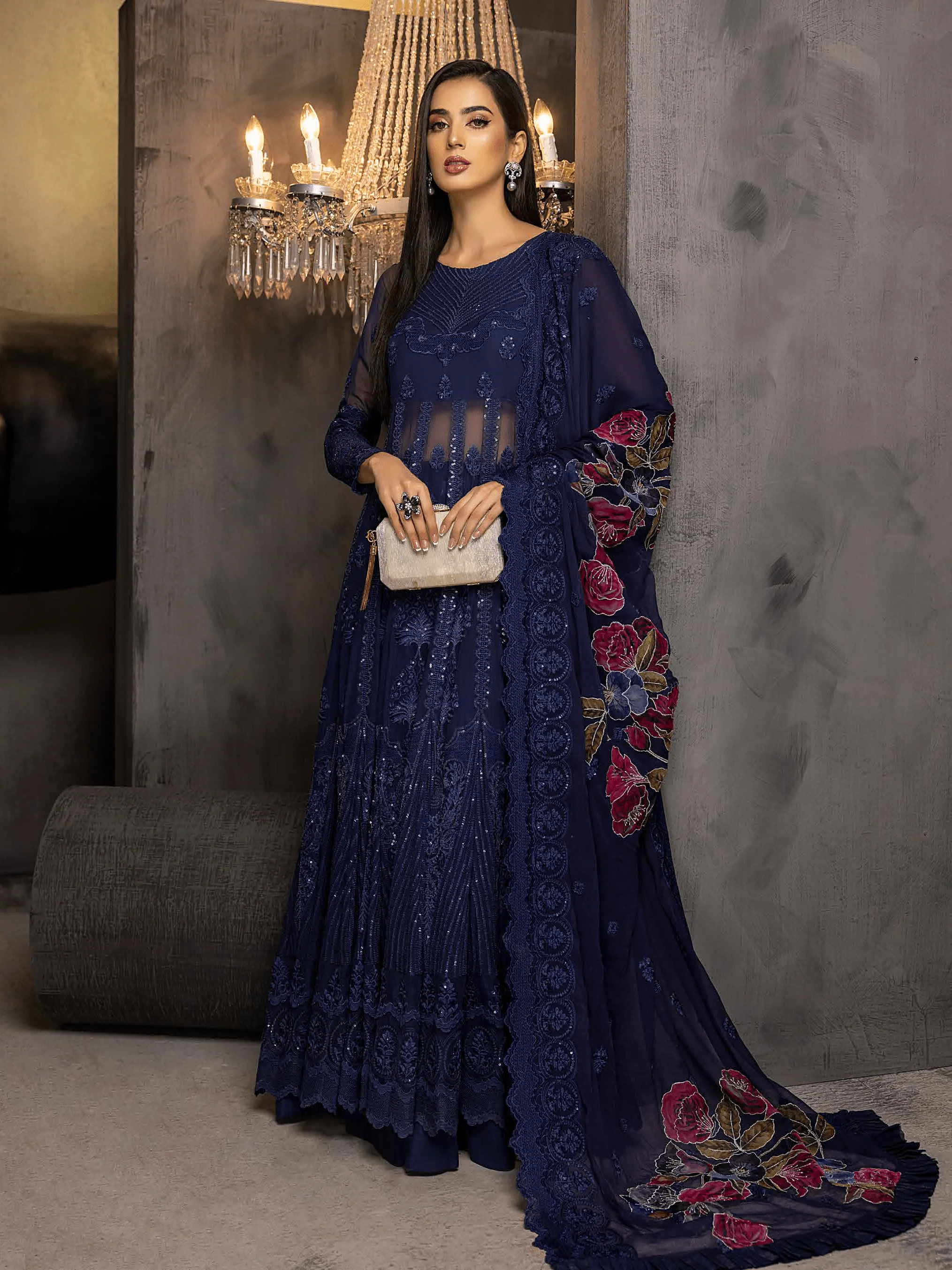 Charizma Signature Barkha Unstitched Premium Chiffon 3Pc Suit CBK-04