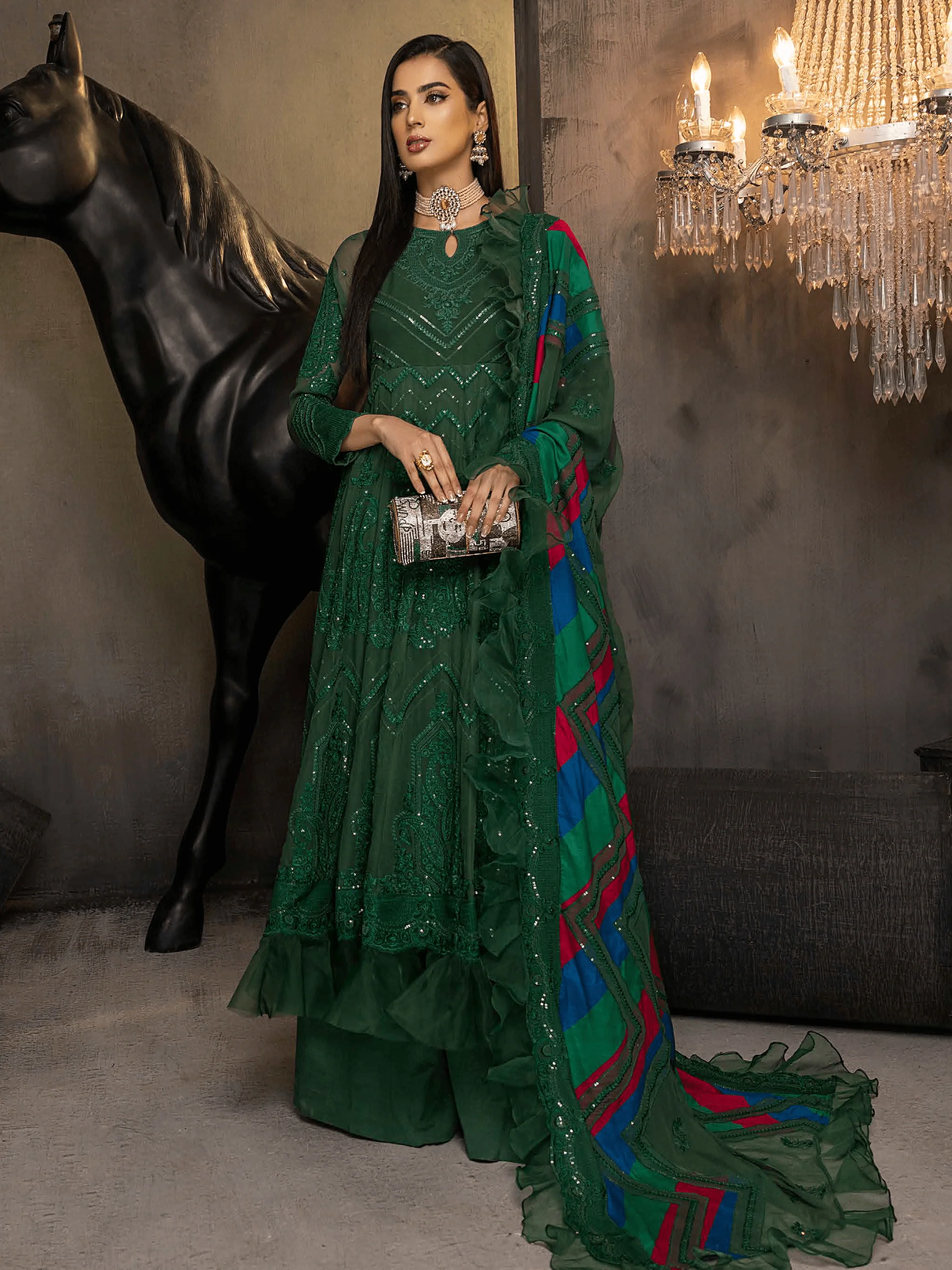 Charizma Signature Barkha Unstitched Premium Chiffon 3Pc Suit CBK-06