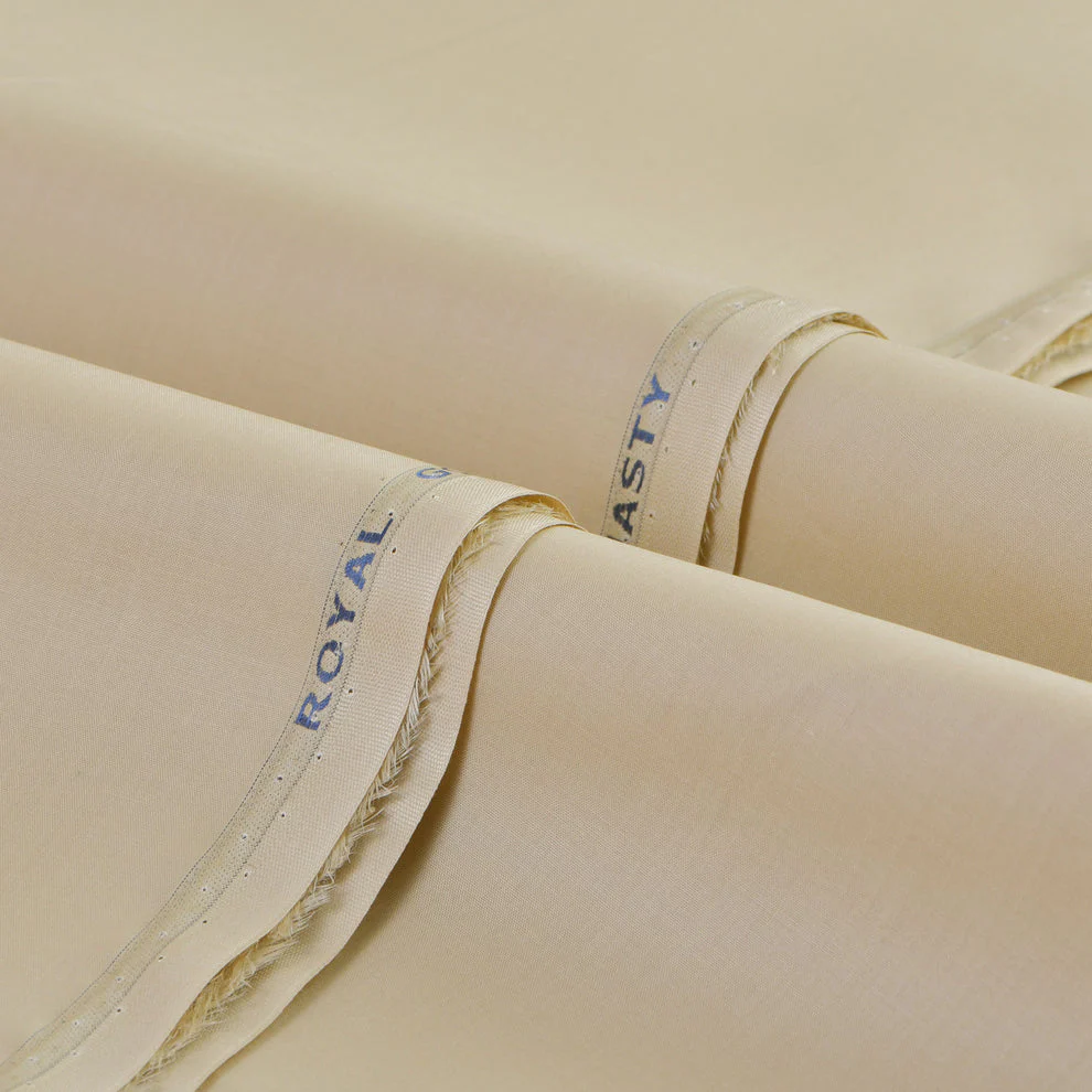 Royal Gold by Dynasty Fabrics Men's Unstitched Cotton Suit - Khaki
