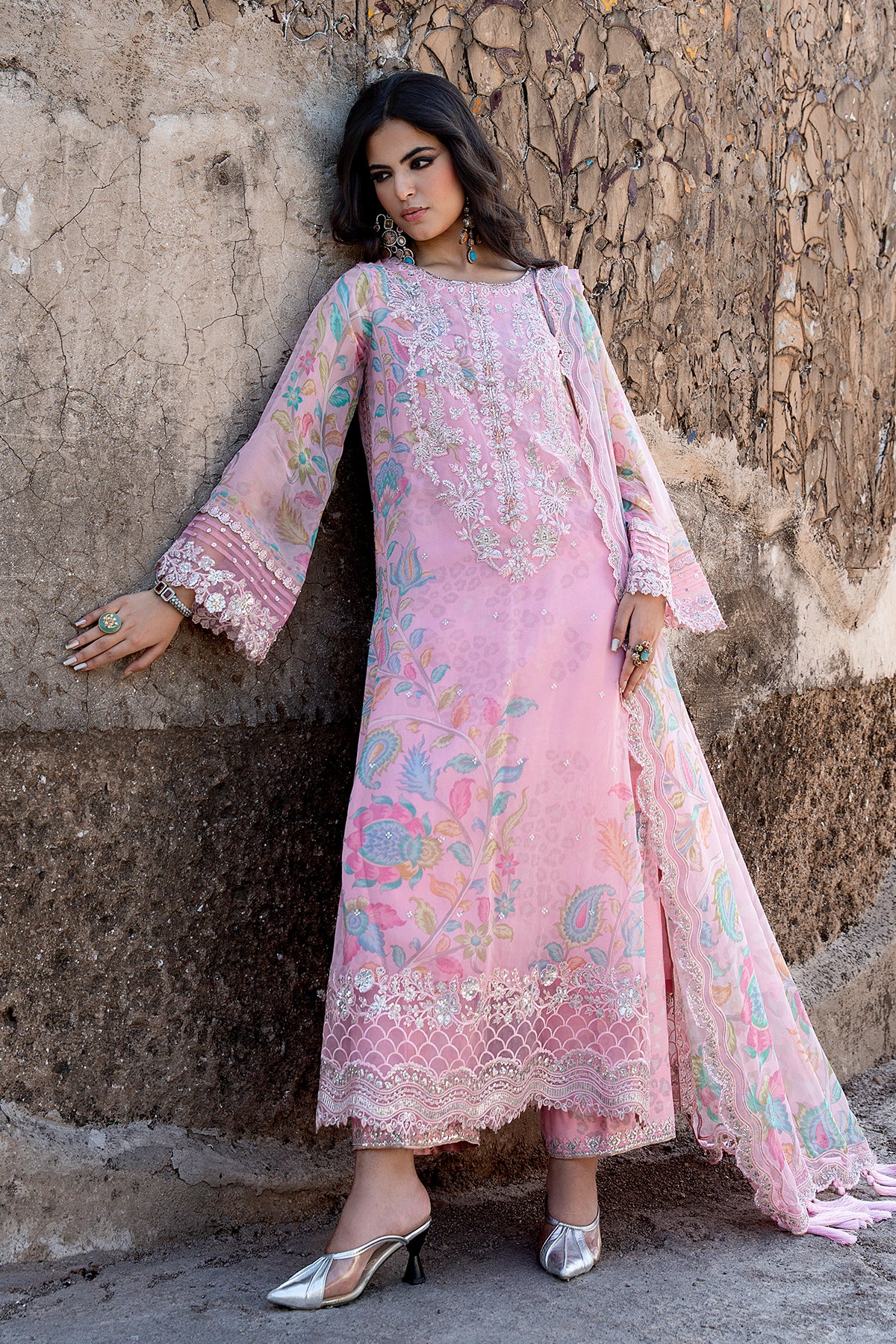 Charizma 3-PC Unstitched Embroidered Chiffon Collection VSLW6-01
