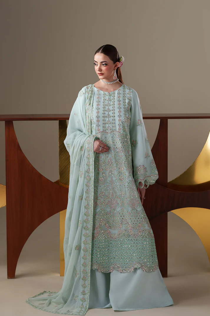 Emaan Adeel Nouvelle Embroidered Chiffon Unstitched 3Pc Suit - ORLA