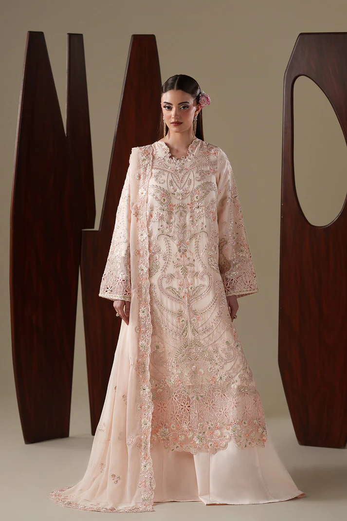 Emaan Adeel Nouvelle Embroidered Chiffon Unstitched 3Pc Suit - LUMI