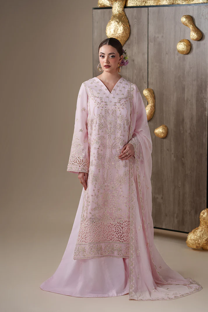 Emaan Adeel Nouvelle Embroidered Chiffon Unstitched 3Pc Suit - LUNE